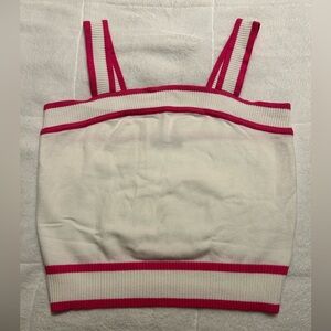 White and Pink Striped Tank Top